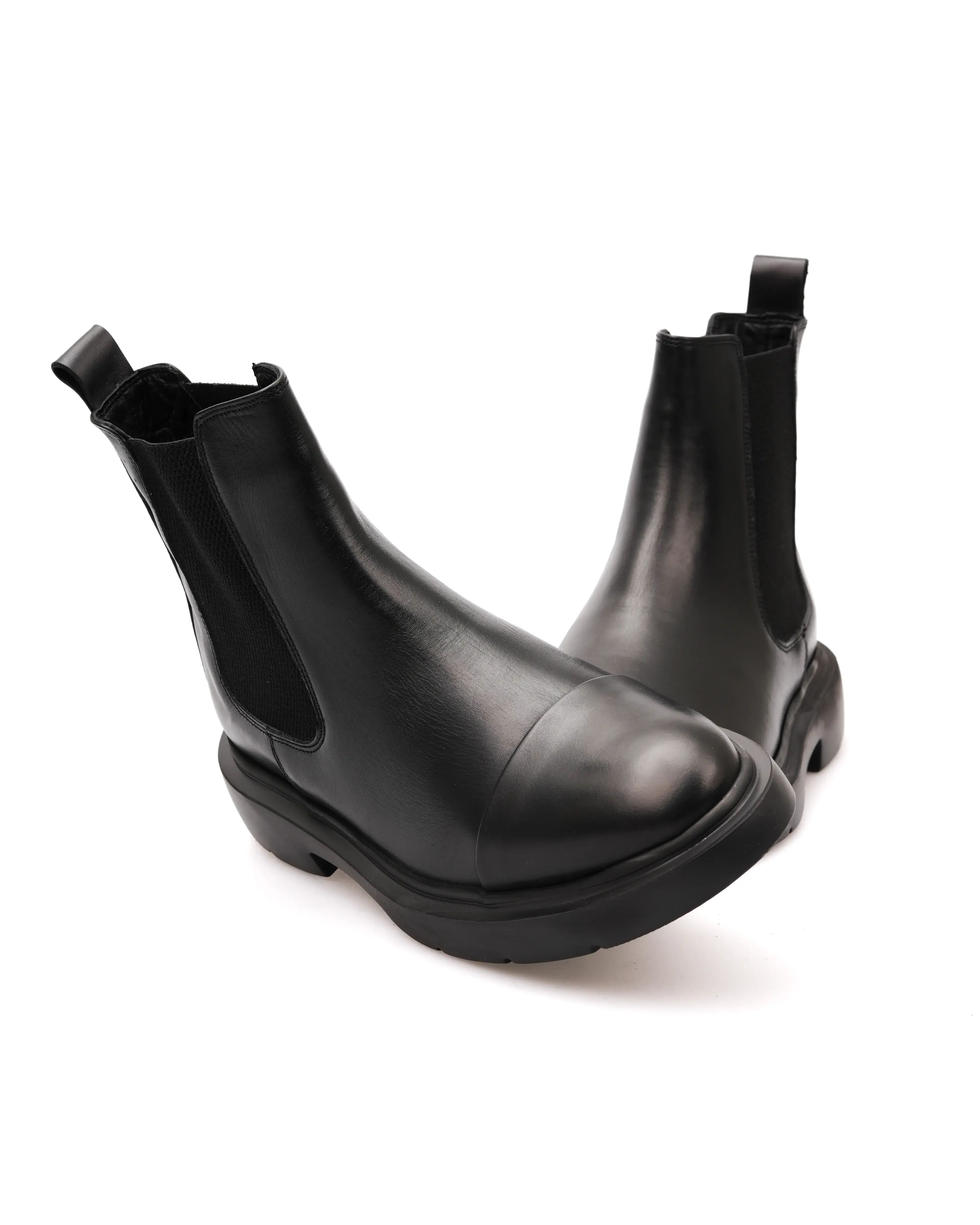 Bottines Chelsea en cuir véritable Homme