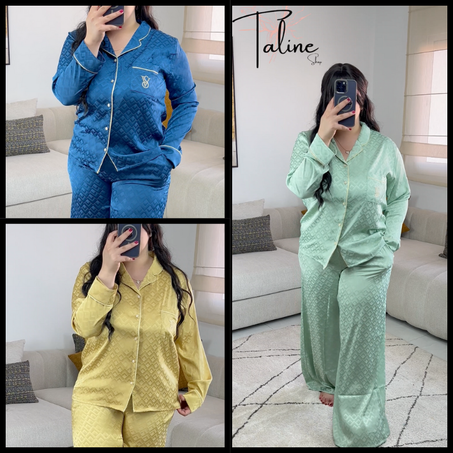 Ensemble de pyjama en satin de soie Ref 110