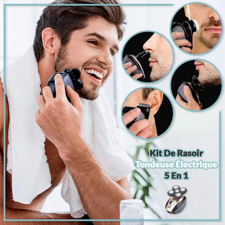 Kit De Rasoir Tondeuse Électrique Sans Fil Pour Hommes 5 En 1 Rechargeable Par Usb