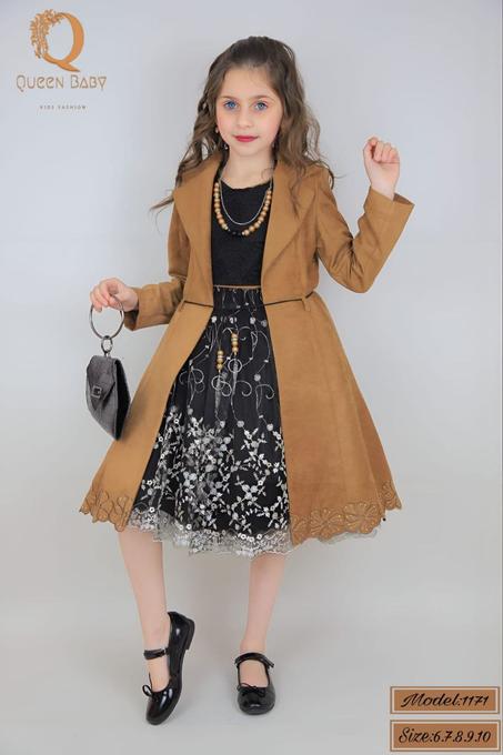 Robe fille avec manteau velours