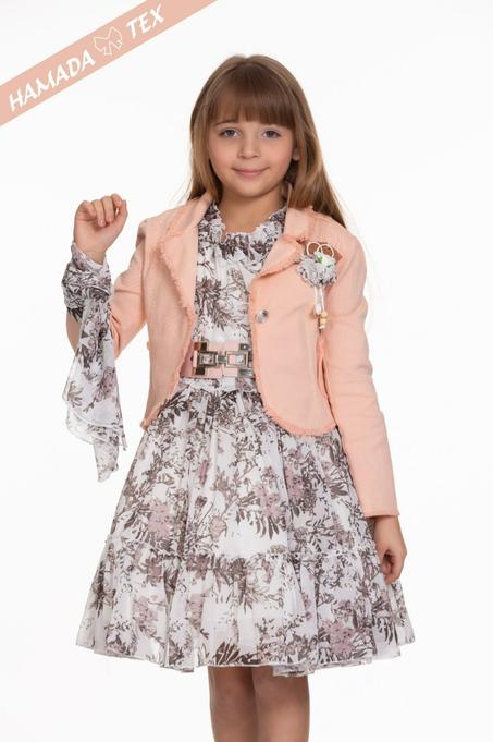Robe fille bolero jean crevette