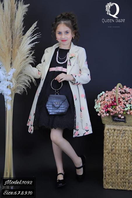 Robe fille avec manteau classic et sac