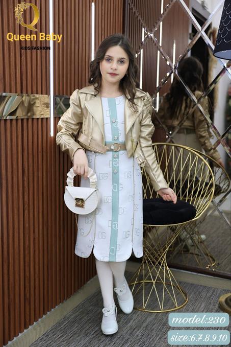 Robe fille Dolce Gabbana serrés bolero simili cuire