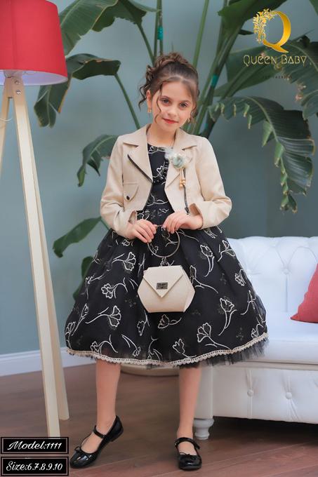 Robe fille avec bolero velours