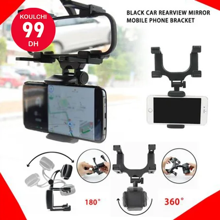 Support Line Support de téléphone pour rétroviseur rotation à 360 ° Support fléxible