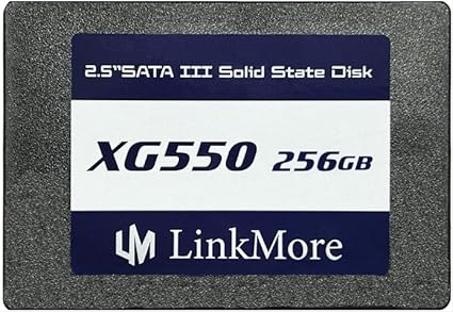 LinkMore XG550 256GB 2.5" SATA III (6Gb/s) SSD interno, unidad de estado sólido, velocidad de lectura de hasta 540MB/s, 2.5 pulgadas para portátiles y PC de escritorio