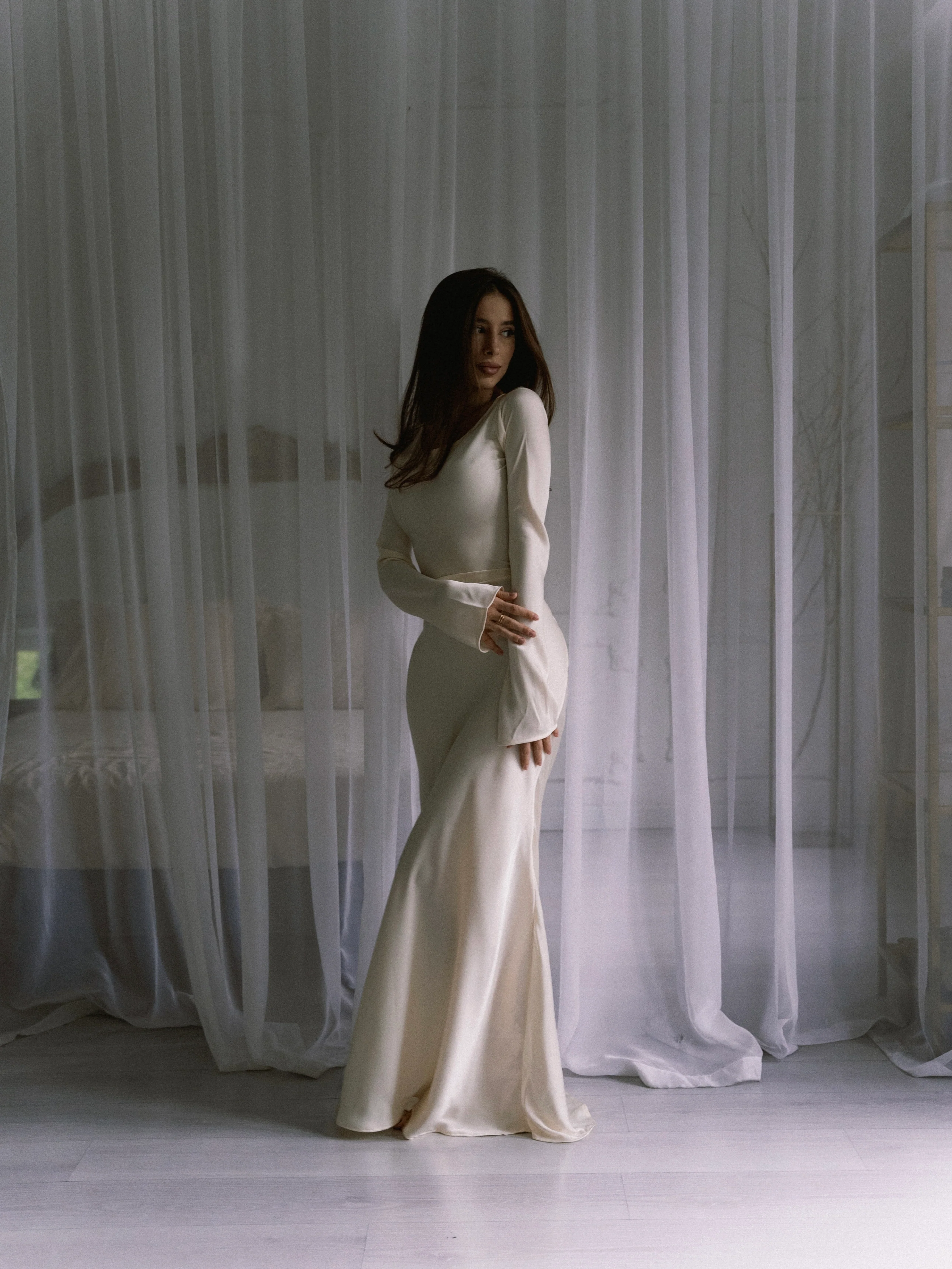 Robe Élégante Gamine à Manches Longues