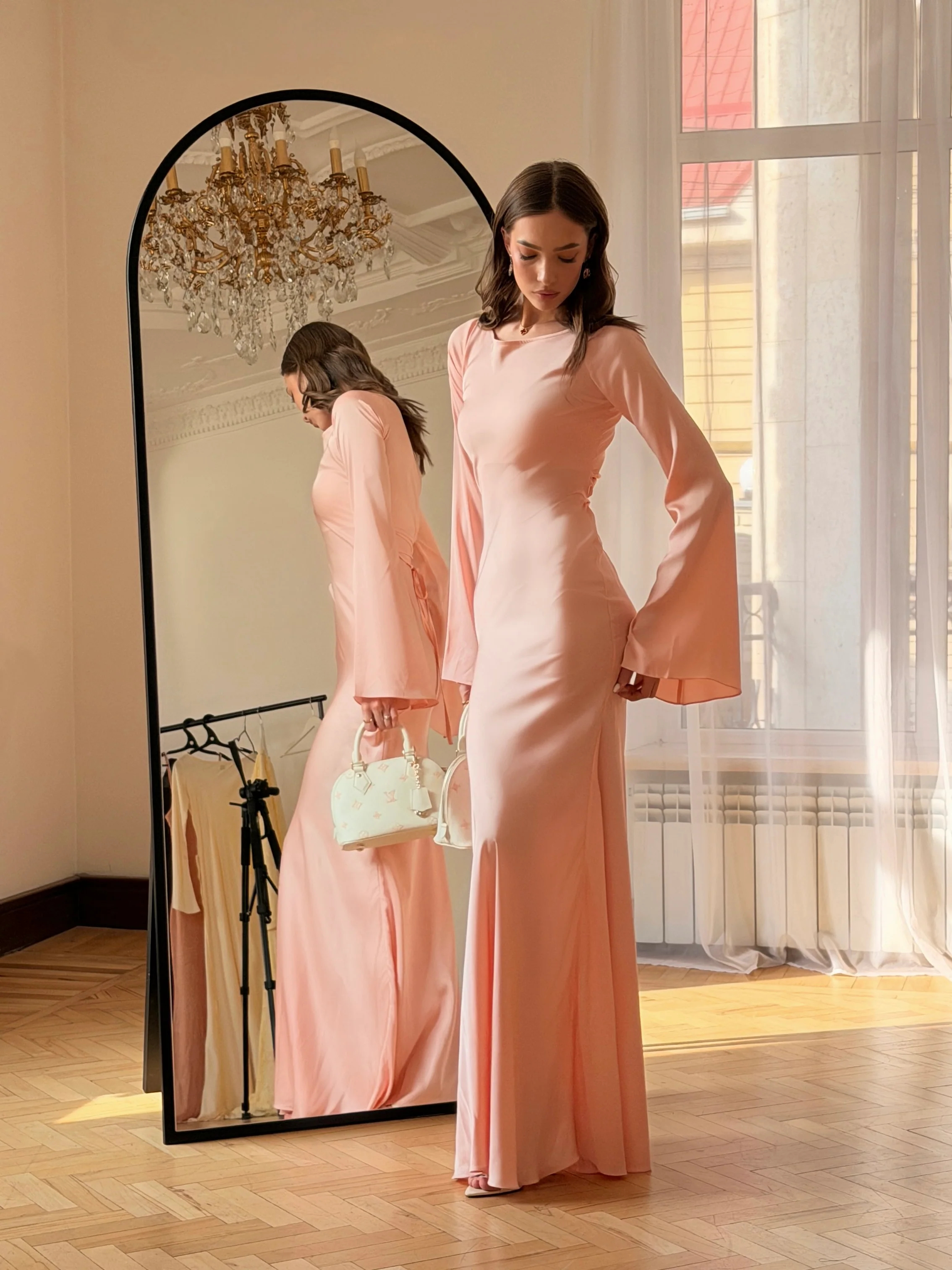 Robe Élégante Gamine à Manches Longues