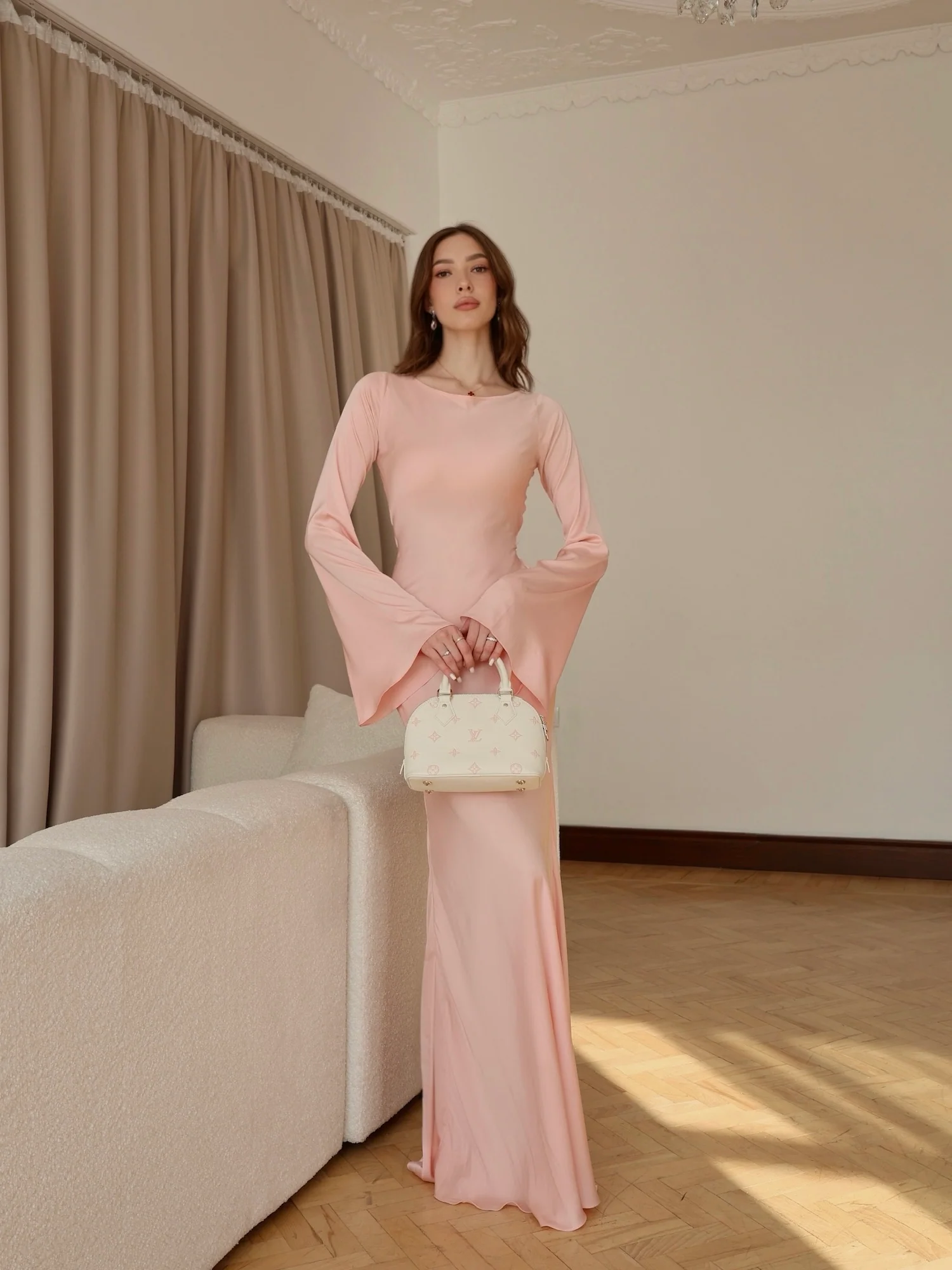 Robe Élégante Gamine à Manches Longues