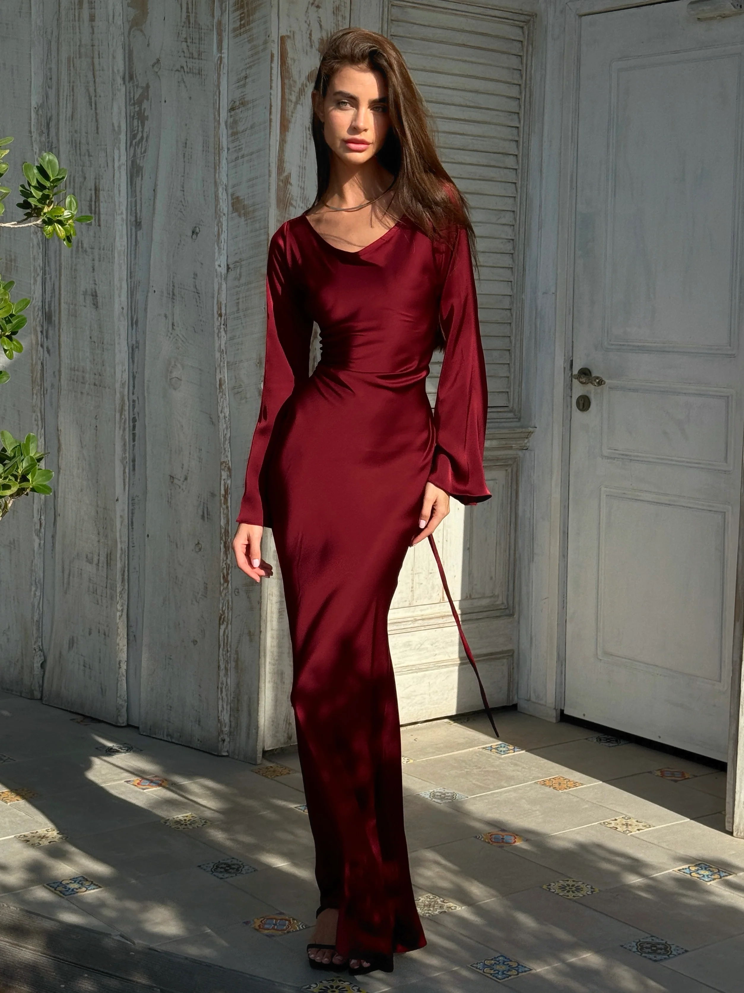 Robe Élégante Gamine à Manches Longues