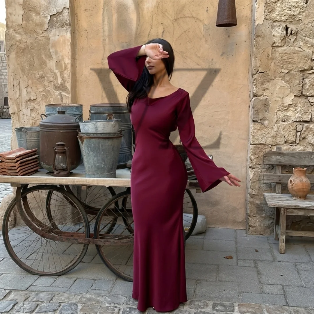 Robe Élégante Gamine à Manches Longues