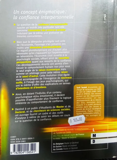 L'analyse économique de la confiance