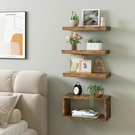 Pack 4  etagéres en bois