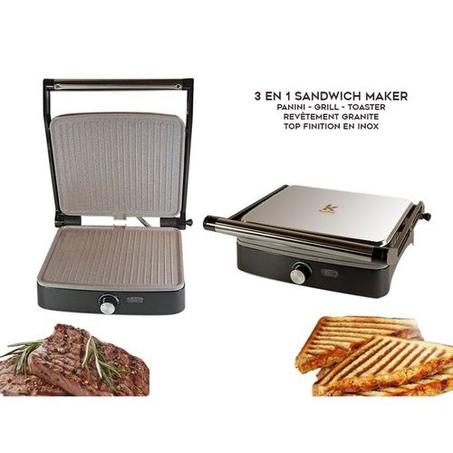 Kenz 3 en1 Presse Panini, Sandwich Panini Toaster