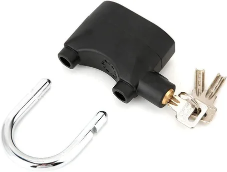 القفل الذكي ضد السرقة قفل أمان Alarm LocK و مزود بمستشعر حركة وإنذار مع 3 مفاتيح و 6 بطاريات احتياطية