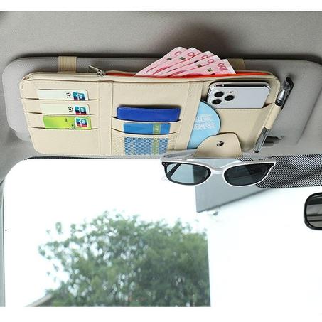 Organiseur Universel pour Pare-Soleil Voiture - Téléphone,Cartes,Lunettes