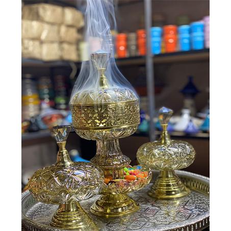 مبخرة مغربية من النحاس الحر و الكريستال الاصيل