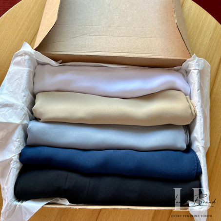 مجموعة حجابات الكريب موسلين في ألوان أساسية