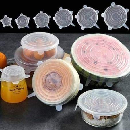 6 اغطية سليكونية لتغطية بقايا الأكل