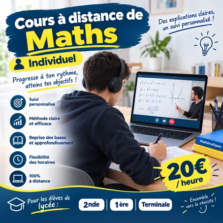 Cours individuel de maths — Lycée — 100 % à distance