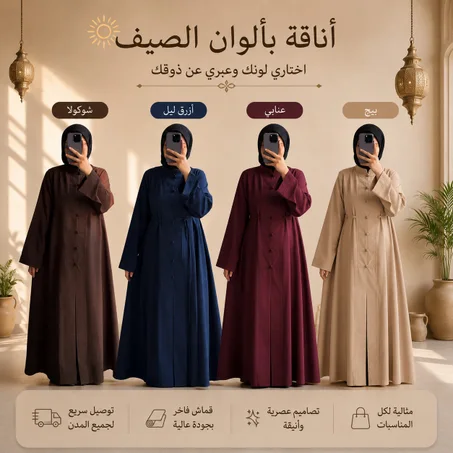 عباية نسائية راقية بتصميم عصري محتشم