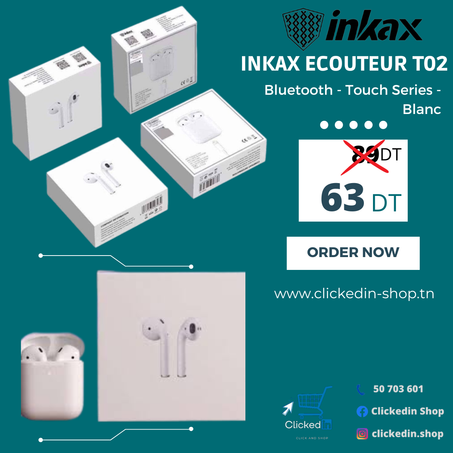 Inkax Ecouteur T02 - Bluetooth - Touch series