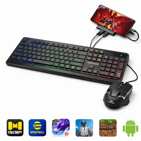 Pack souris & Clavier Gaming  + Adaptateur type C + Support de telephone Gratuite