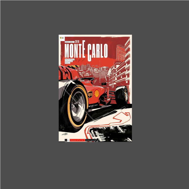 Poster aimanté GP Monaco (Vintage)