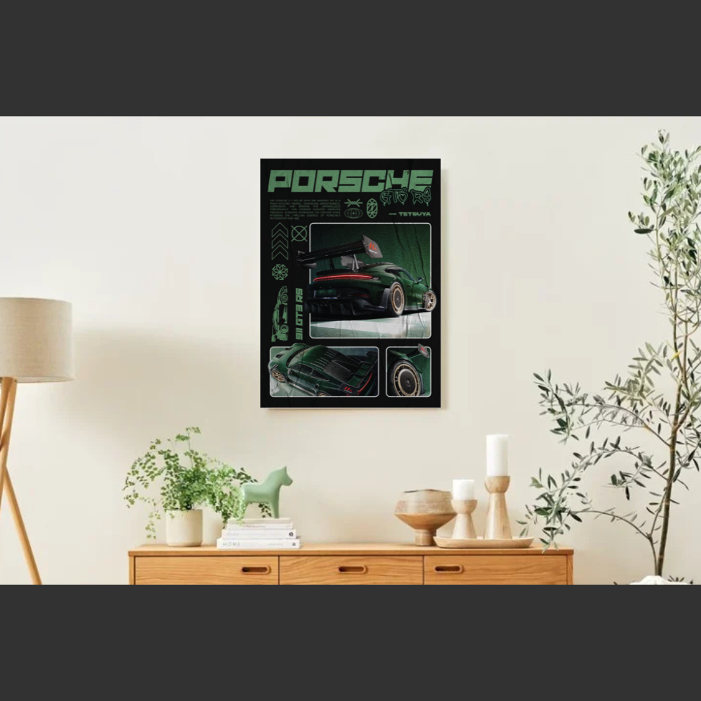Poster aimanté Porsche Pinup