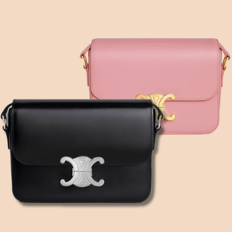 Celine Triope Small Shoulder Bag Black & Pink