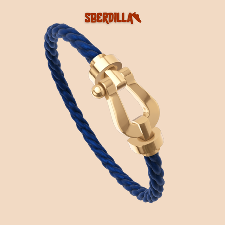 BRACELET FRED FORCE GRAND MODÈLE BLEU MARINE GOLD