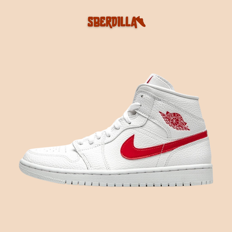 Air Jordan 1 Mid White University Red