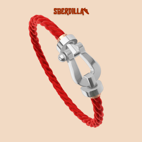 BRACELET FRED FORCE GRAND MODÈLE ROUGE WHITE GOLD
