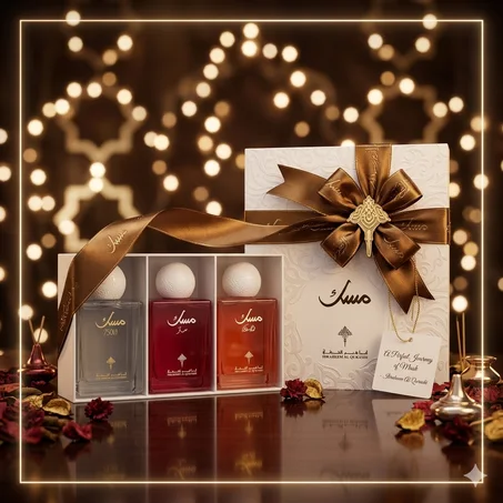 مجموعة المسك من إبراهيم القرشي – 3 عطور مسك فاخرة للجنسين بصندوق هدايا أنيق