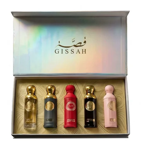 مجموعة قصة الفاخرة 5 عطور – طقم هدايا عطور شرقية راقية بتصميم فاخر
