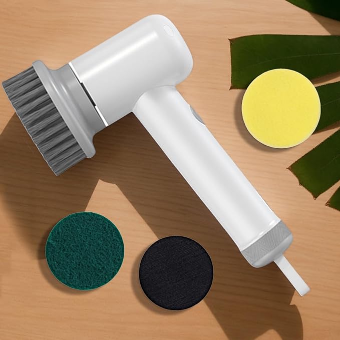 Nettoyeur Électrique sans Fil,Appareil de Nettoyage Puissant avec Brosses - Appareil sans Fil avec Têtes Interchangeables pour Salle de Bain Cuisine et Maison