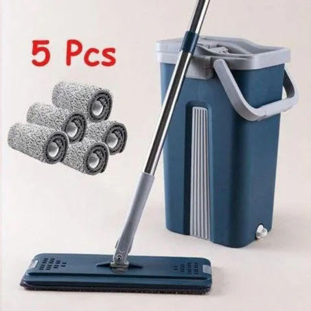 ممسحة سحرية سريعة الجفاف مع دلو ذي سعة كبيرة لأدوات التنظيف المنزلية ومنتجات التنظيف