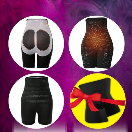 باقة التغيير الكامل : ثلاث شورتات شد البطن + حزام شد البطن مجانا