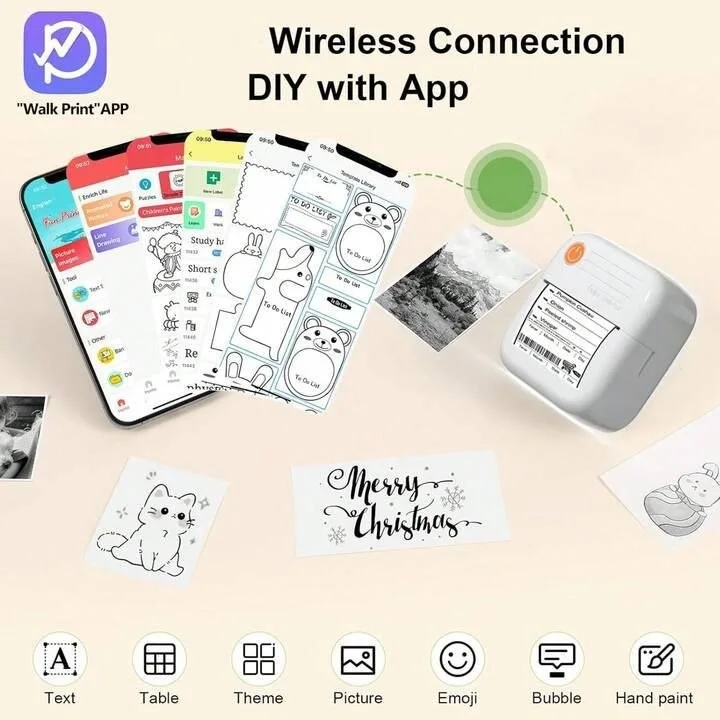 Mini Imprimante Thermique Bluetooth  (Inkless) – WalkPrint