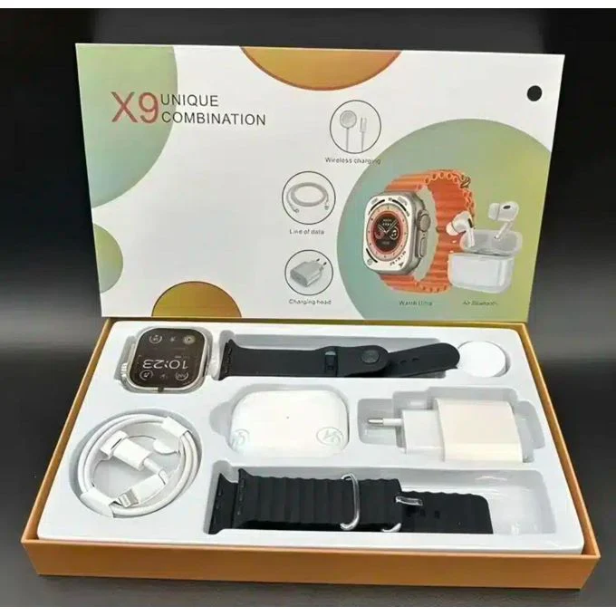 pack smart watch et ecouteur x9