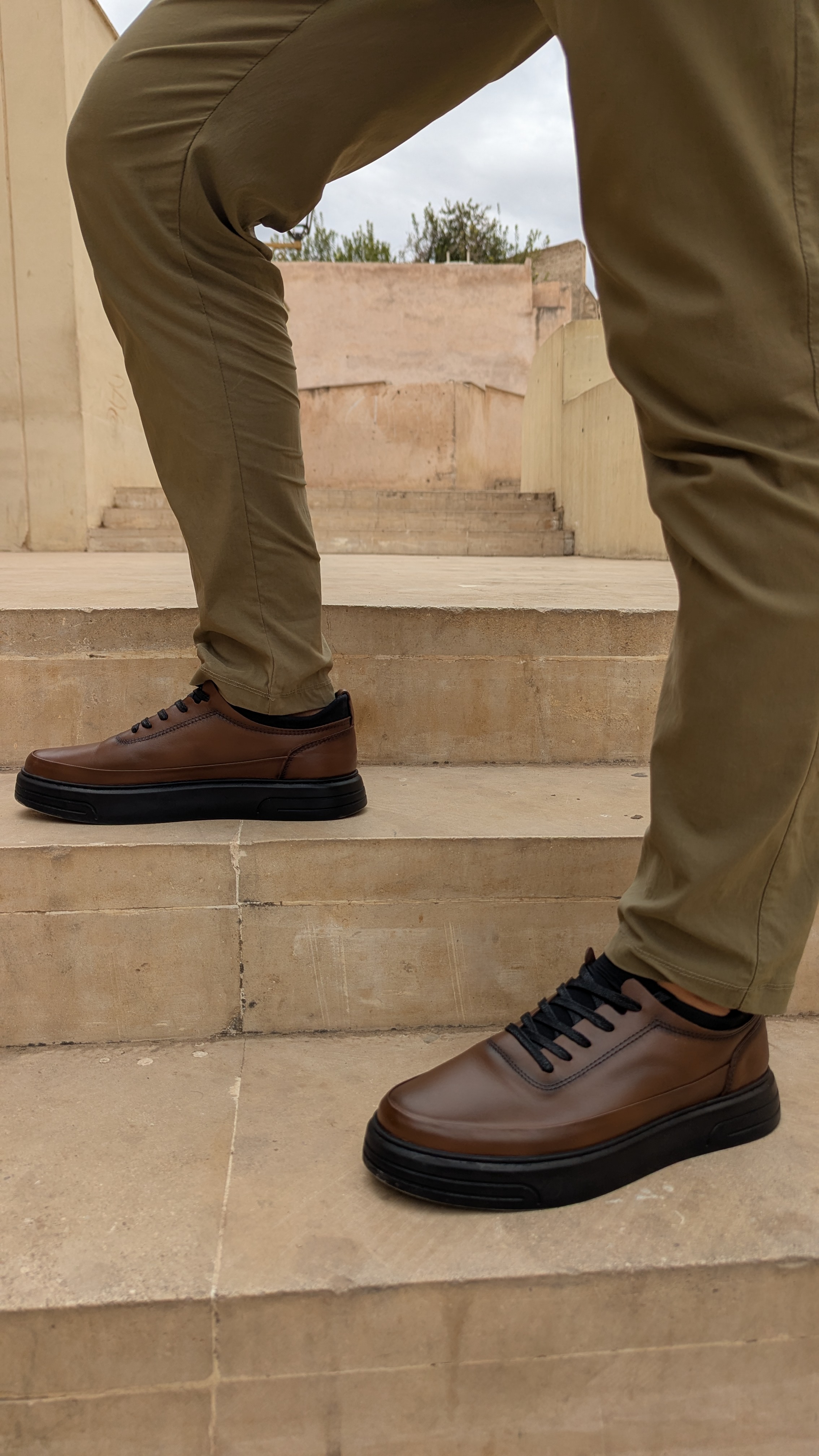 en Cuir Artisanales avec Semelle Orthopédique