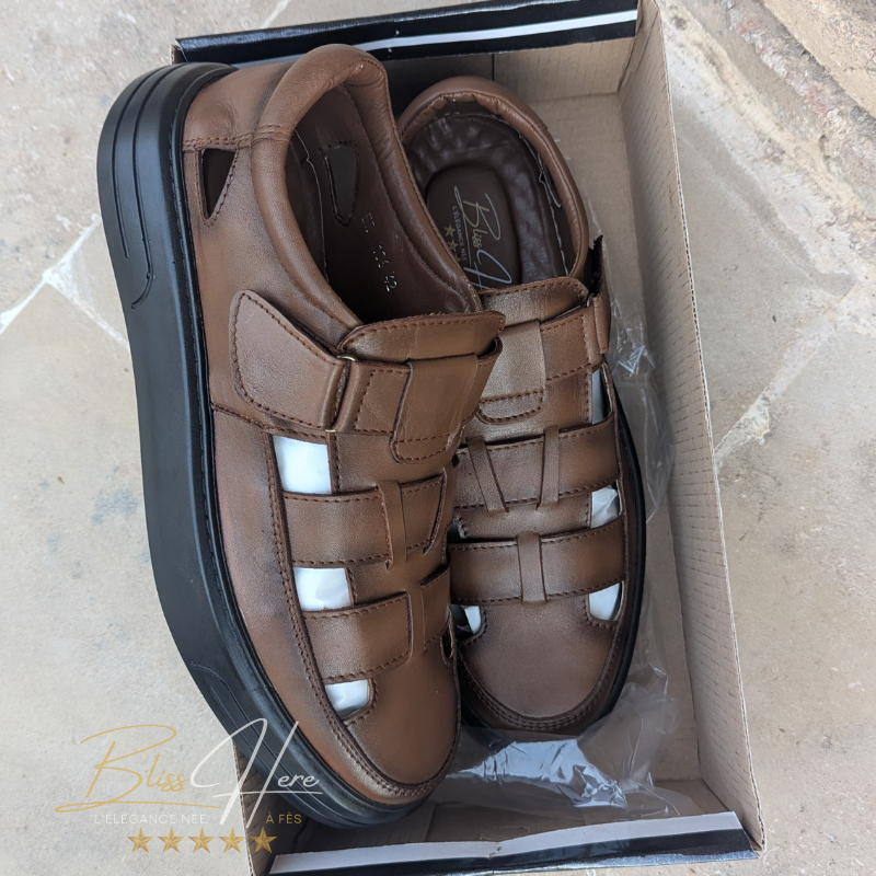 Sandales en Cuir Véritable Élégance - Confort Sophistiqué ★★★★★