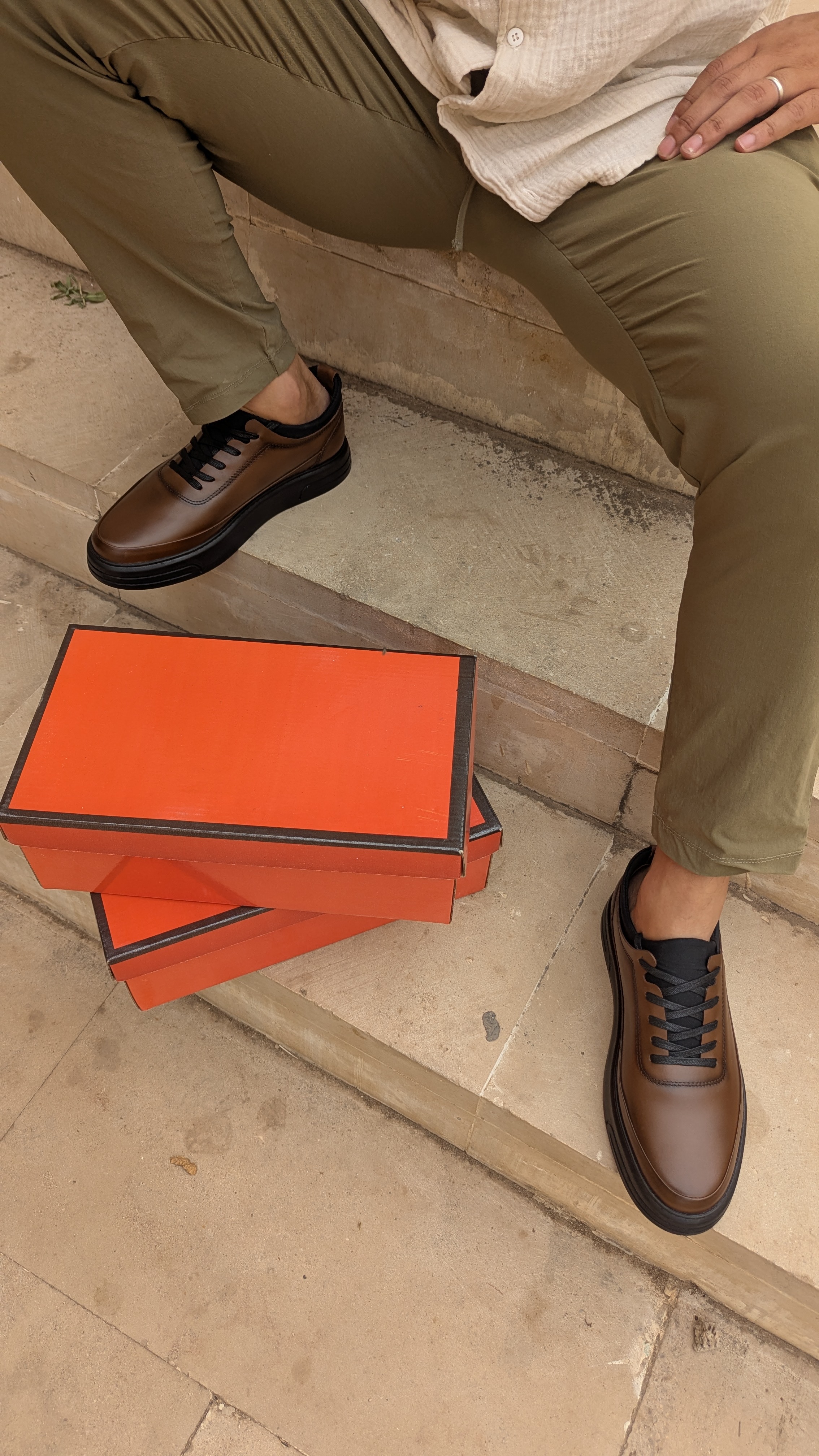 en Cuir Artisanales avec Semelle Orthopédique