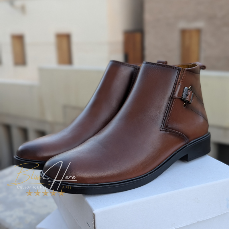 Bottines en Cuir Véritable - Élégance & Confort (★★★★★)