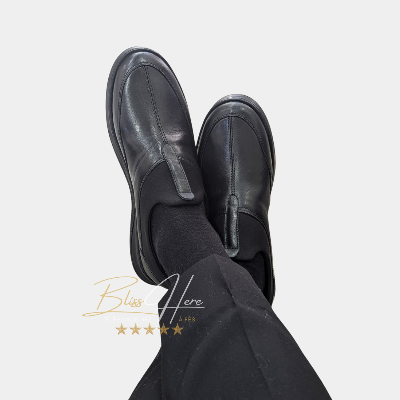 Ballerines en Cuir Noir Élégance
