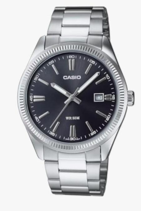 ساعة للرجال من "كاسيو" انالوج بعقارب وشاشة عرض وسوار من الستانلس ستيل