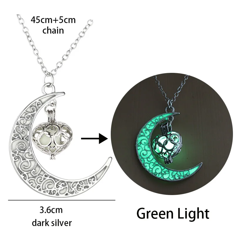 Collier croissant de lune lumineux