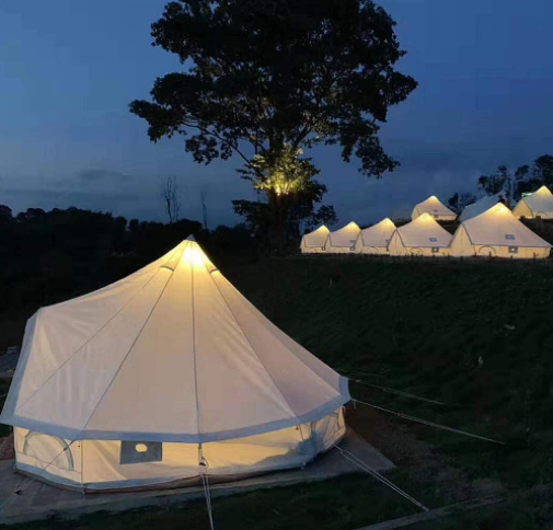 4M Waterproof Canvas Bell Tent, Luxury Glamping Yurt, Cold