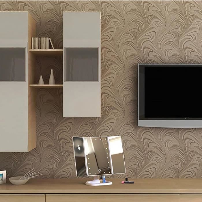 Miroir Maquillage Avec Lumières Led,Miroir De Table Lumineux Eclairage Tactile Tri-Pli,1X -2X-3X Miroir De Maquillage À Troi[x1856]