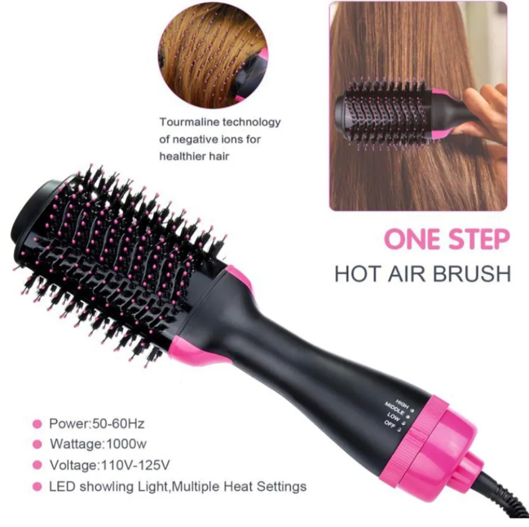 Seche-cheveux professionnel une étape 2 en 1, lisseur et bigoudi, fer à friser à Air chaud, à rouleaux rotatifs